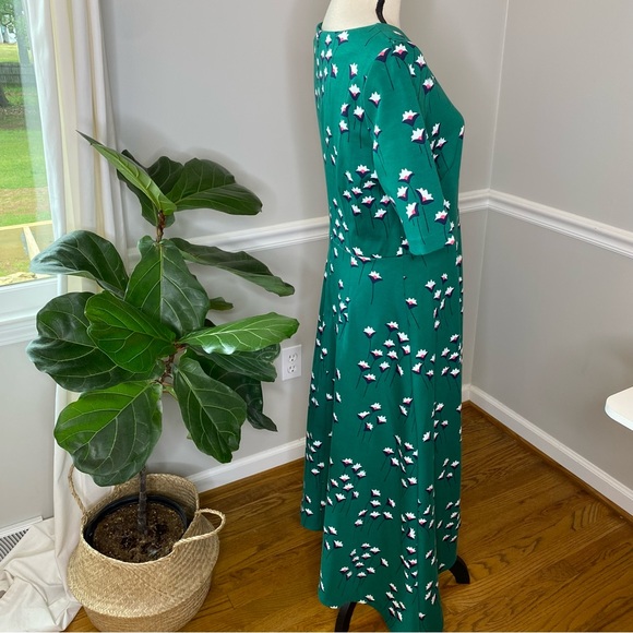 BODEN  Leonie Ponte MIDI Dress in Forest Green - Picture 6 of 12